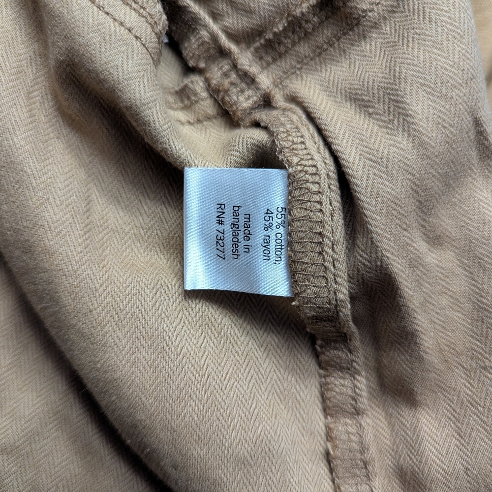 Utility Cargo Romper Sleeveless Jumpsuit Military Button-Up SO Tan Womens XL - Picture 11 of 14